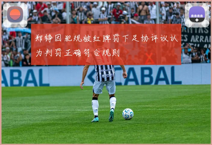 郑铮因犯规被红牌罚下足协评议认为判罚正确符合规则